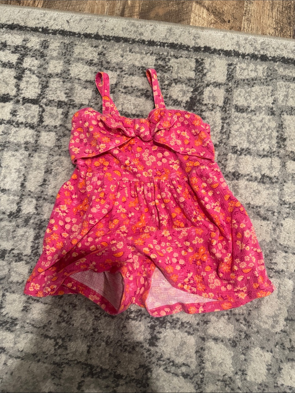 Carter's Hot Pink Floral Sleeveless Romper